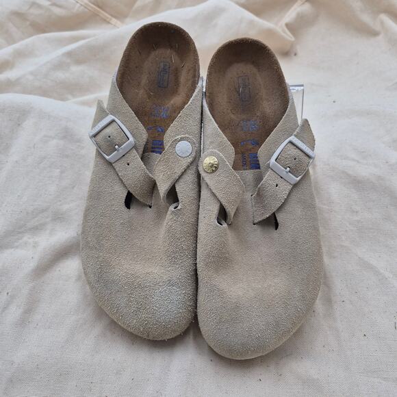 Birkenstock Suede Boston Cream Soft footbed size 38 US 7-7.5 - Picture 5 of 5